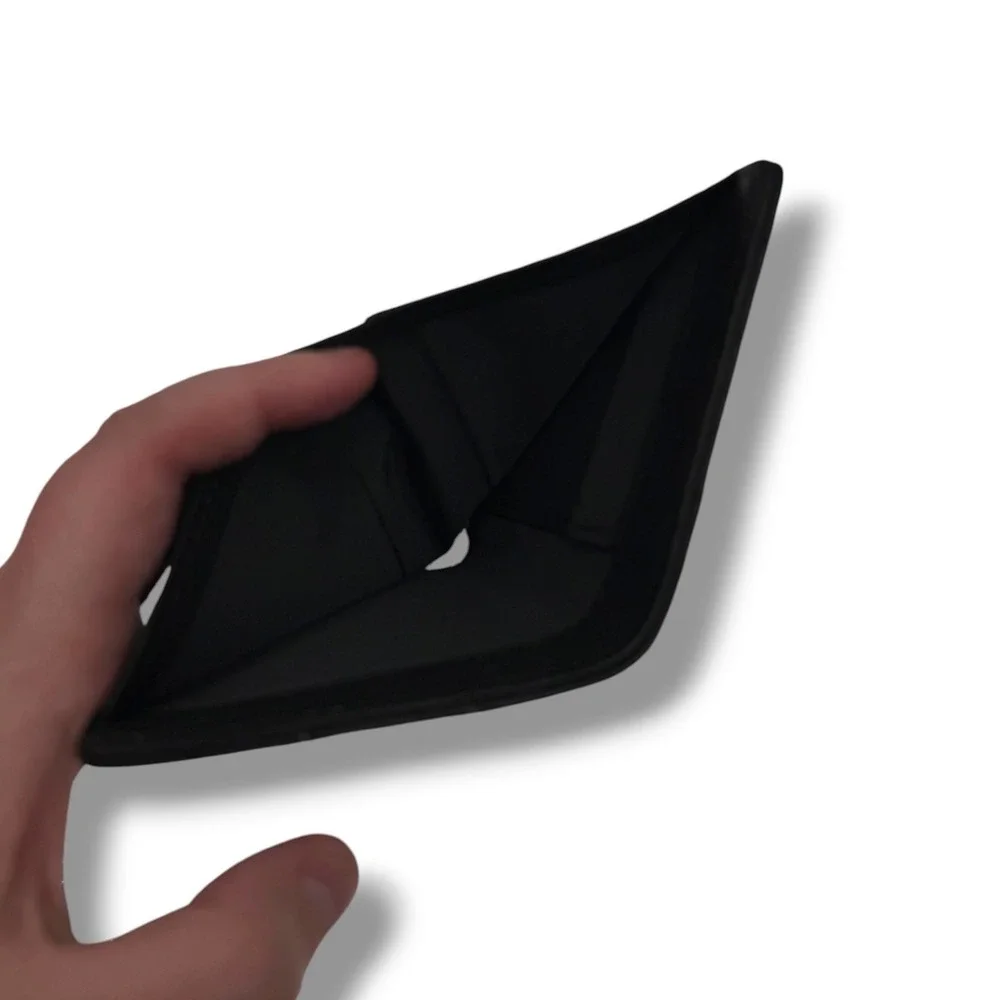 Experiment Bifold Wallet Mens OS Black‎ Quilted Leather Minimalist Logo